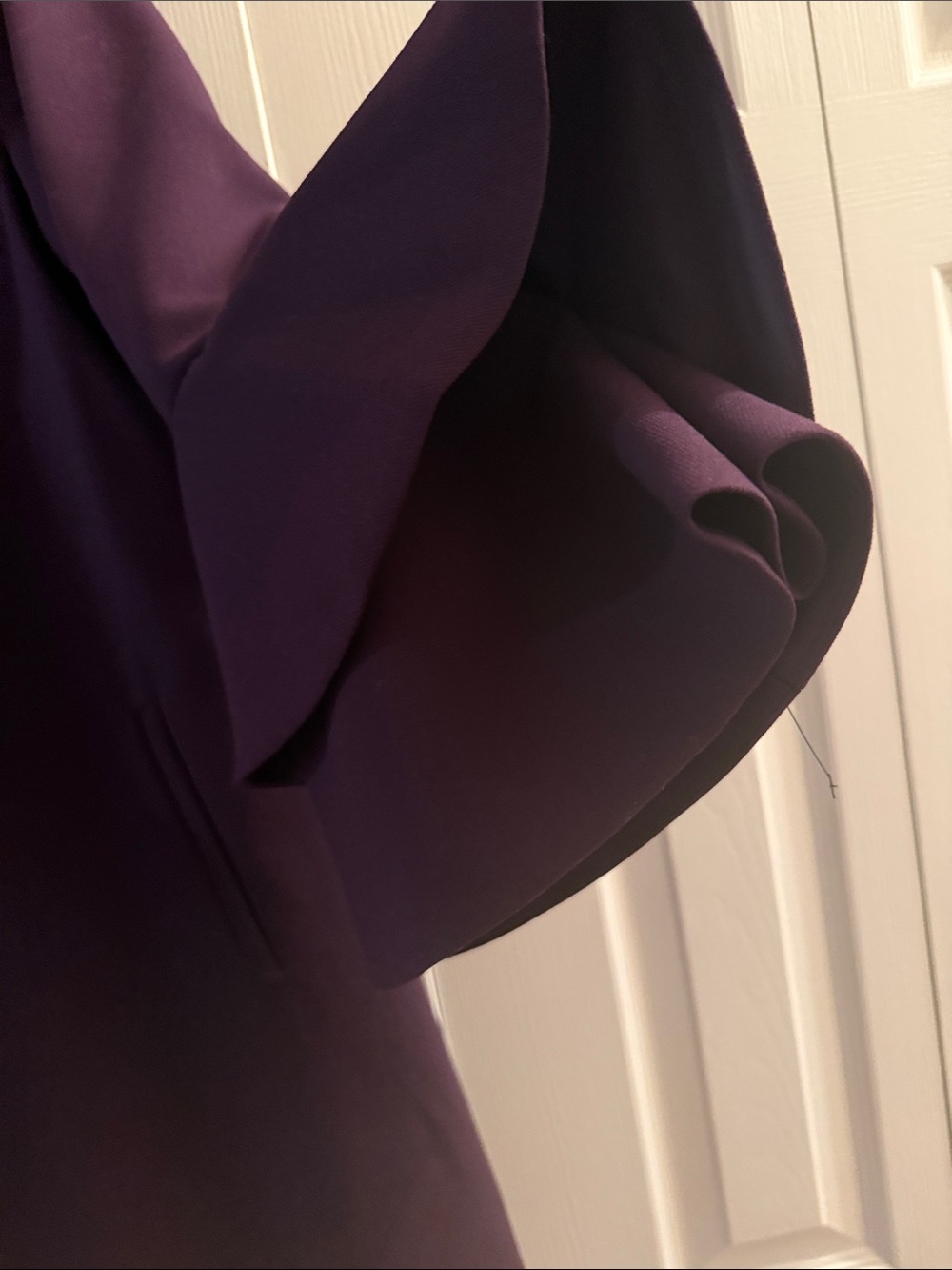 Alfani Plum Layered-Ruffle Sleeve Blazer - Picture 3 of 3